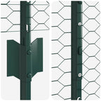Fence with Post Green 1.6 x 50 m Steel and PVC