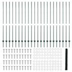 Fence with Post Green 1.6 x 50 m Steel and PVC