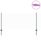 Fence with Post Green 1 x 100 m Steel and PVC