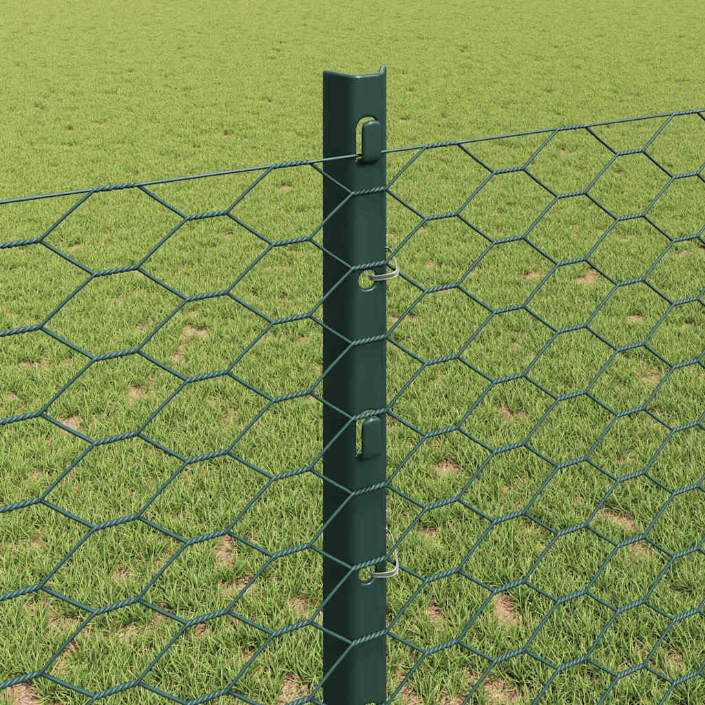 Fence with Post Green 1.2 x 100 m Steel and PVC