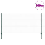 Fence with Post Green 1.2 x 100 m Steel and PVC