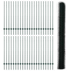 Fence with Post Green 1.4 x 100 m Steel and PVC