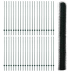 Fence with Post Green 1.6 x 100 m Steel and PVC