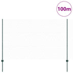Fence with Post Green 1.6 x 100 m Steel and PVC