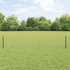 Fence with Post Grey 0.4 x 10 m Steel and PVC