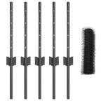 Fence with Post Grey 0.4 x 10 m Steel and PVC