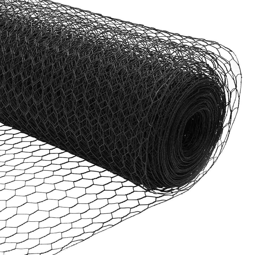 Fence with Post Grey 0.5 x 10 m Steel and PVC