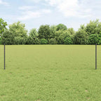 Fence with Post Grey 0.5 x 10 m Steel and PVC