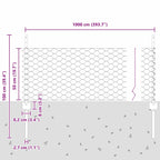 Fence with Post Grey 0.5 x 10 m Steel and PVC