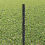 Fence with Post Grey 0.6 x 10 m Steel and PVC
