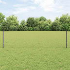 Fence with Post Grey 0.6 x 10 m Steel and PVC