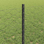 Fence with Post Grey 0.6 x 10 m Steel and PVC