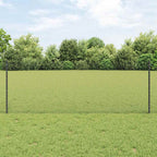 Fence with Post Grey 0.8 x 10 m Steel and PVC