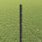 Fence with Post Grey 0.8 x 10 m Steel and PVC
