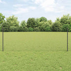 Fence with Post Grey 0.8 x 10 m Steel and PVC