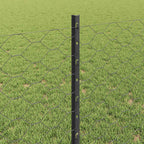 Fence with Post Grey 0.8 x 10 m Steel and PVC