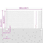 Fence with Post Grey 0.8 x 10 m Steel and PVC