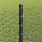 Fence with Post Grey 1.2 x 10 m Steel and PVC