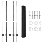 Fence with Post Grey 1.2 x 10 m Steel and PVC