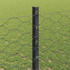 Fence with Post Grey 1.2 x 10 m Steel and PVC