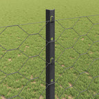 Fence with Post Grey 1.2 x 10 m Steel and PVC