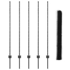 Fence with Post Grey 1.4 x 10 m Steel and PVC