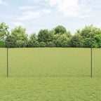 Fence with Post Grey 1.5 x 10 m Steel and PVC