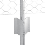 Fence with Post Silver 0.4 x 100 m Steel