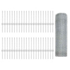 Fence with Post Silver 0.4 x 100 m Steel