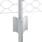 Fence with Post Silver 0.4 x 100 m Steel