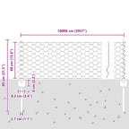 Fence with Post Silver 0.4 x 100 m Steel