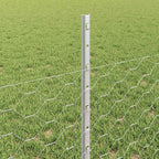 Fence with Post Silver 0.5 x 100 m Steel
