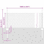 Fence with Post Silver 0.5 x 100 m Steel