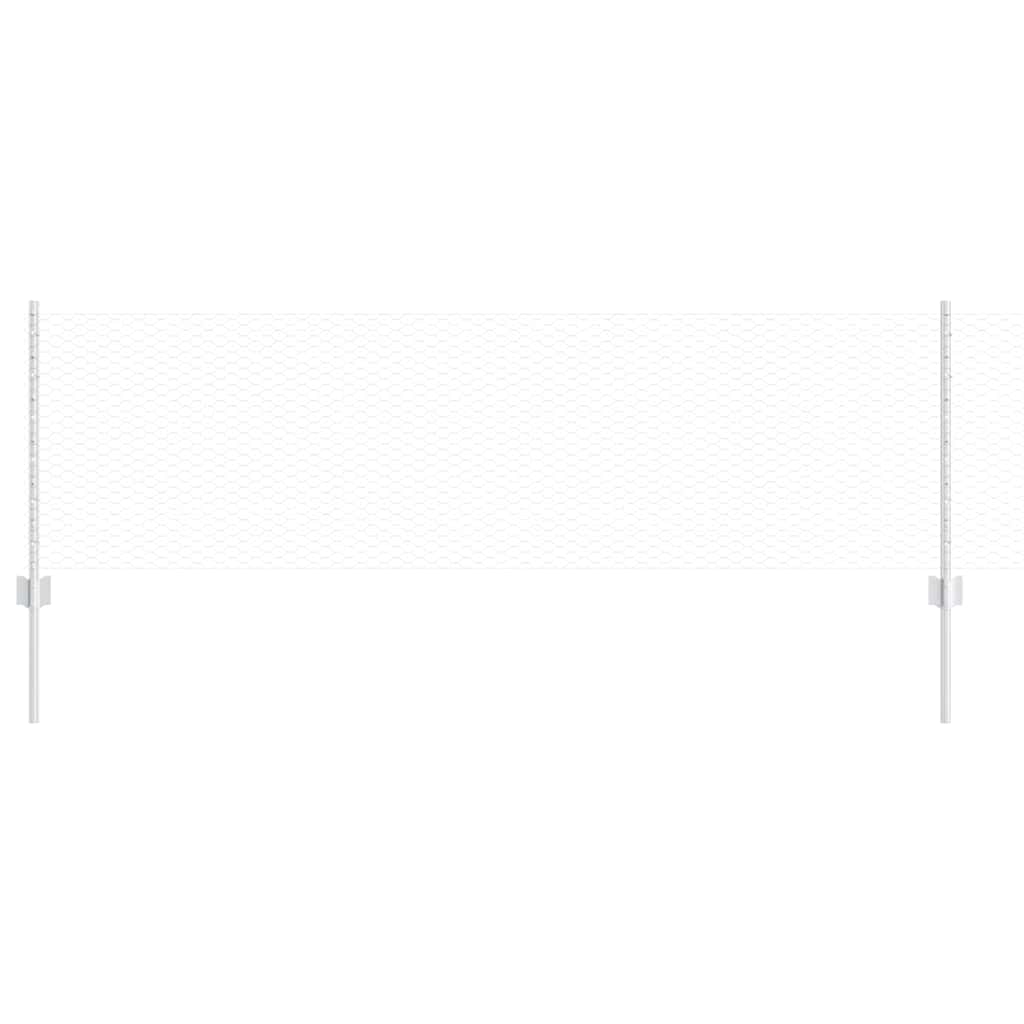 Fence with Post Silver 0.6 x 100 m Steel