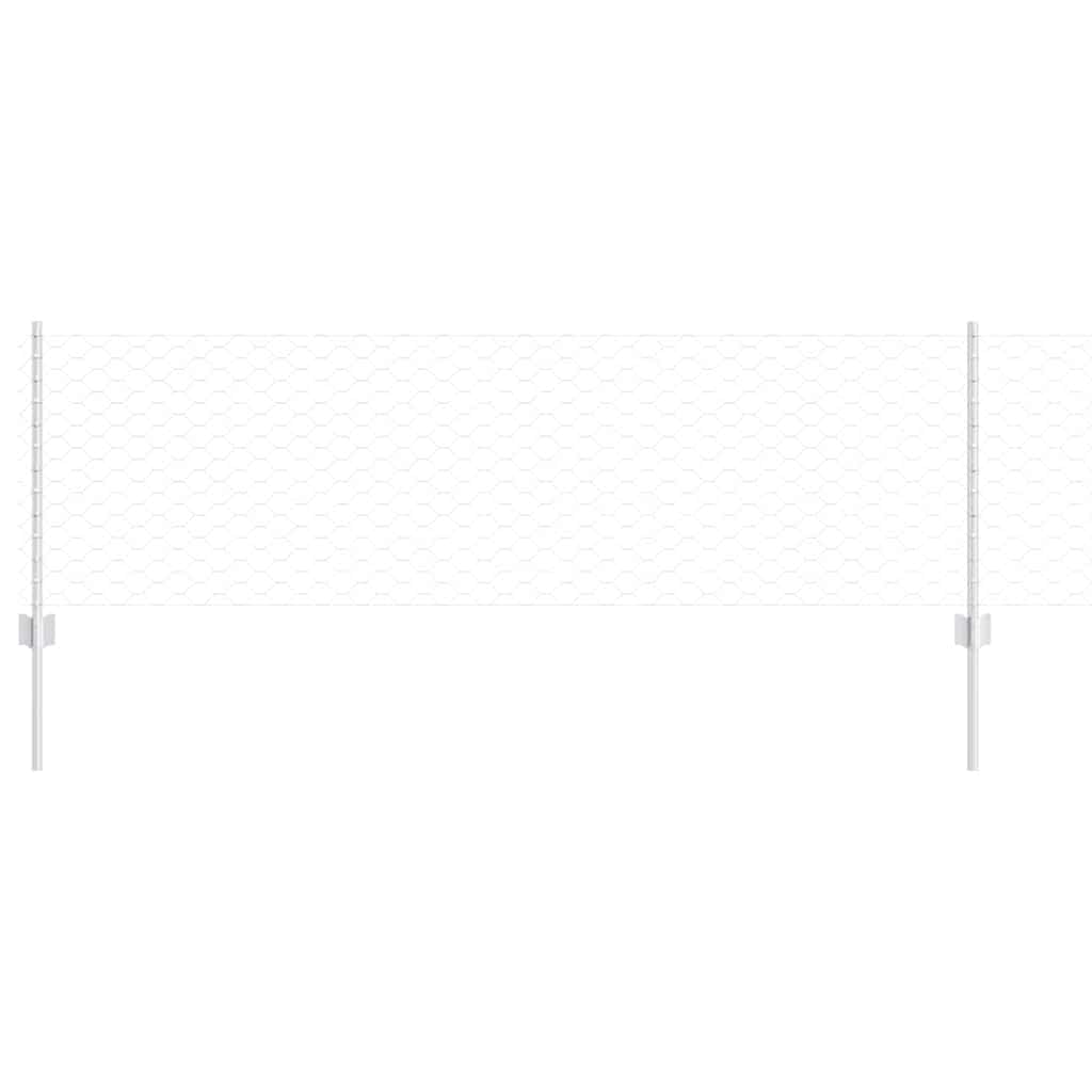 Fence with Post Silver 0.6 x 100 m Steel