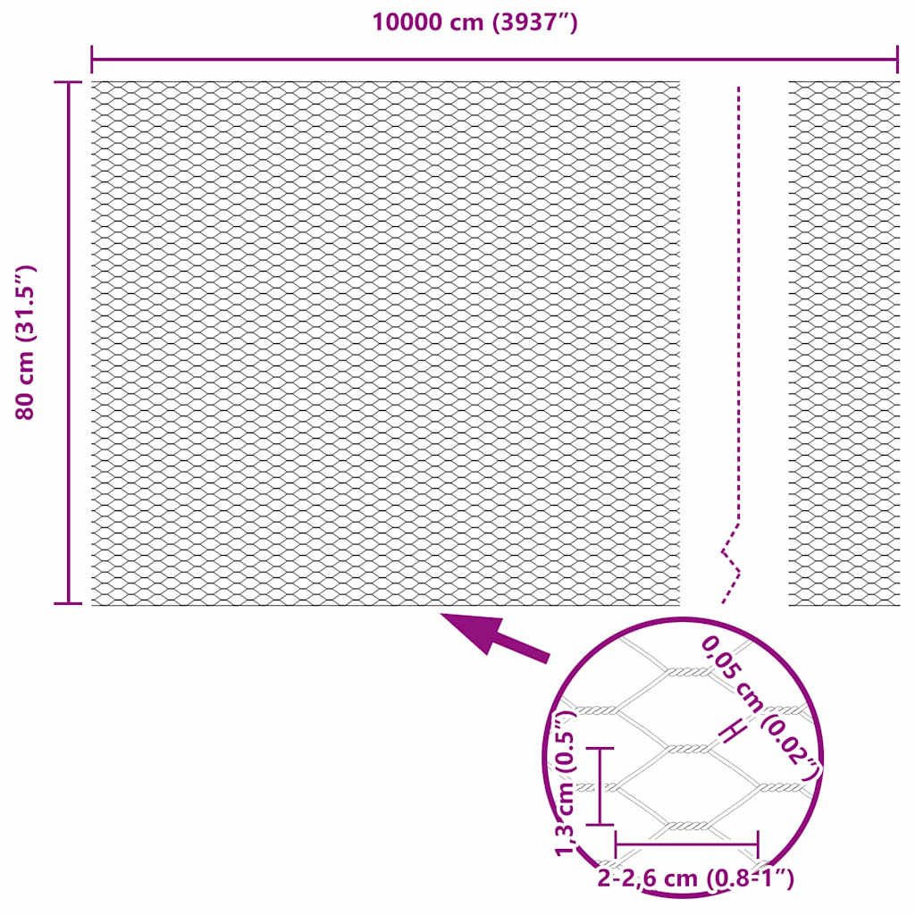 Fence with Post Silver 0.8 x 100 m Steel
