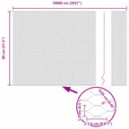 Fence with Post Silver 0.8 x 100 m Steel