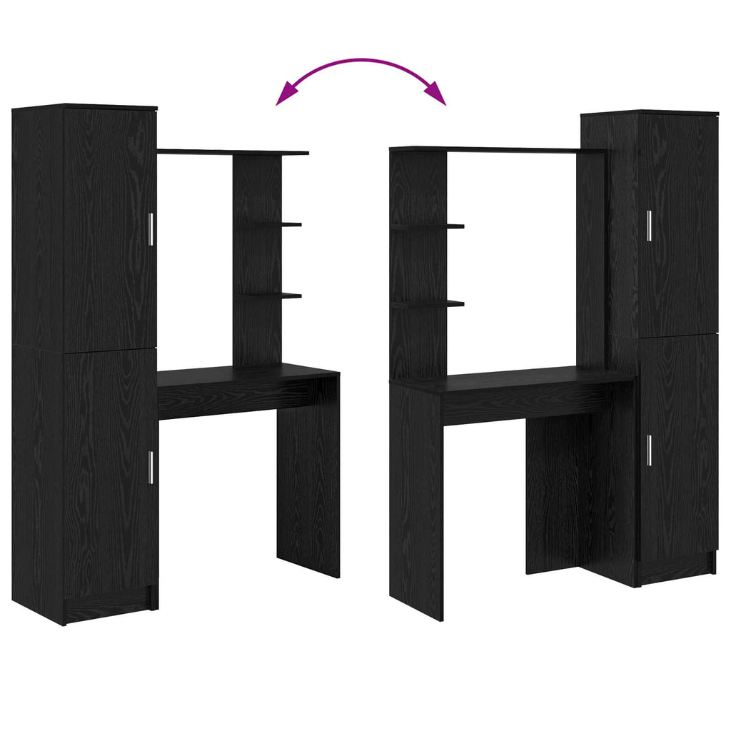 Desk 2 pcs Black Oak