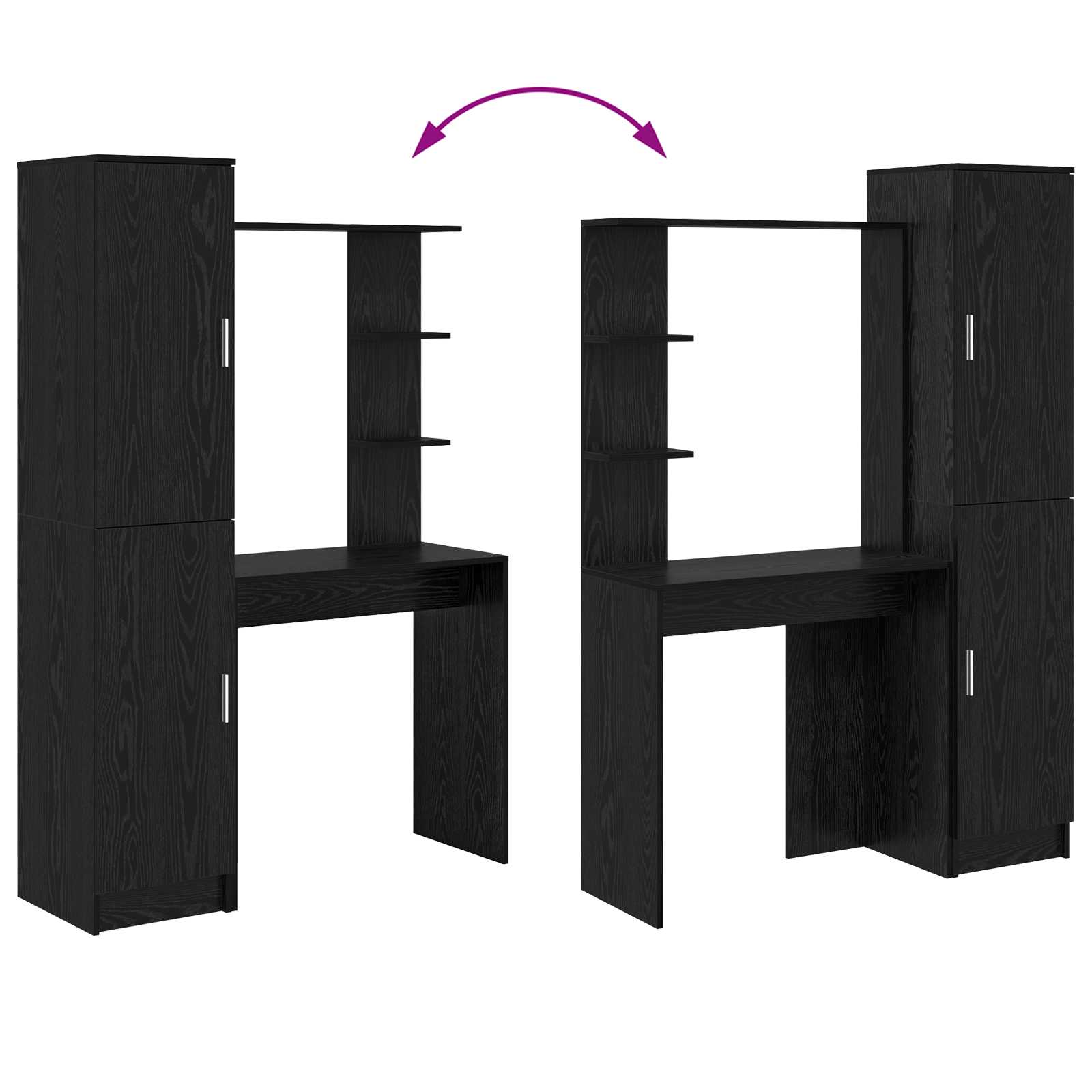 Desk 2 pcs Black Oak