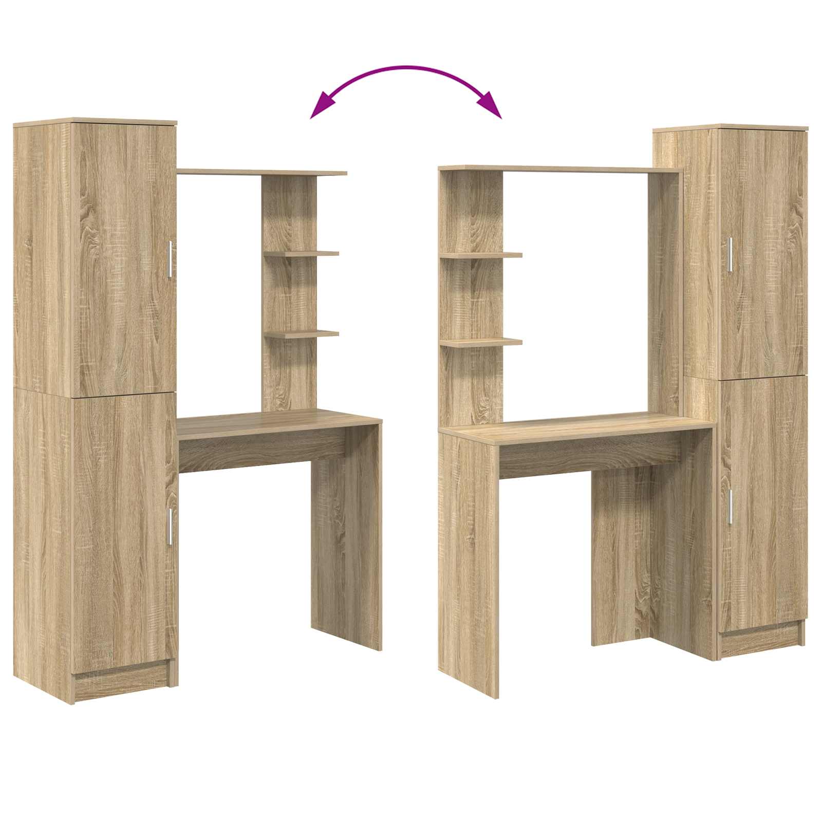 Desk 2 pcs Sonoma Oak