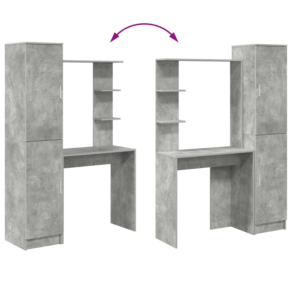 Desk 2 pcs Concrete Grey