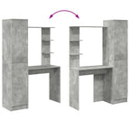 Desk 2 pcs Concrete Grey