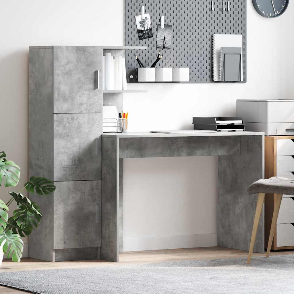 Desk 2 pcs Concrete Grey