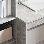 Desk with Drawer 2 pcs Concrete Grey