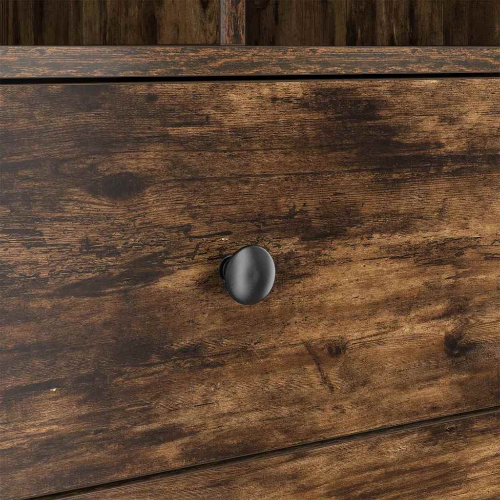 Desk with Drawer 2 pcs Smoked Oak