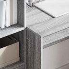 Desk with Drawer 2 pcs Grey Sonoma