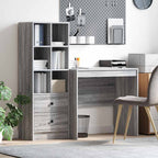 Desk with Drawer 2 pcs Grey Sonoma