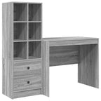 Desk with Drawer 2 pcs Grey Sonoma