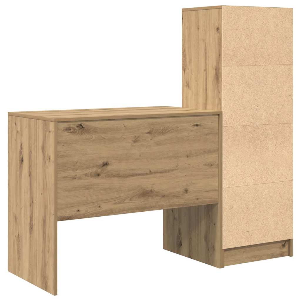 Desk with Drawer 2 pcs Artisan Oak