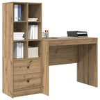 Desk with Drawer 2 pcs Artisan Oak